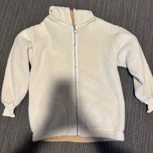 hollister Cream Fleece Zip-Up Sweatshirt